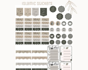 Islamic Art Digital Planner Stickers| Muslim Agenda 2020 Calligraphy Fontl Arabic Student Planner Printables| Eid Academic sticker gift