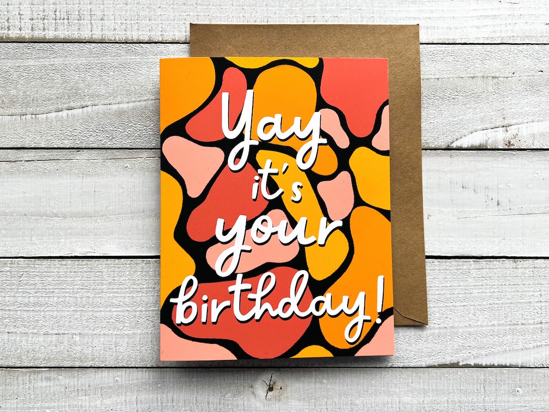 Yay It's Your Birthday Card Folded Card Greeting Card - Etsy