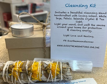 Smudging Gift Sunflowers. White Sage Cleansing Kit. Smudging Gift Sets instructions inc
