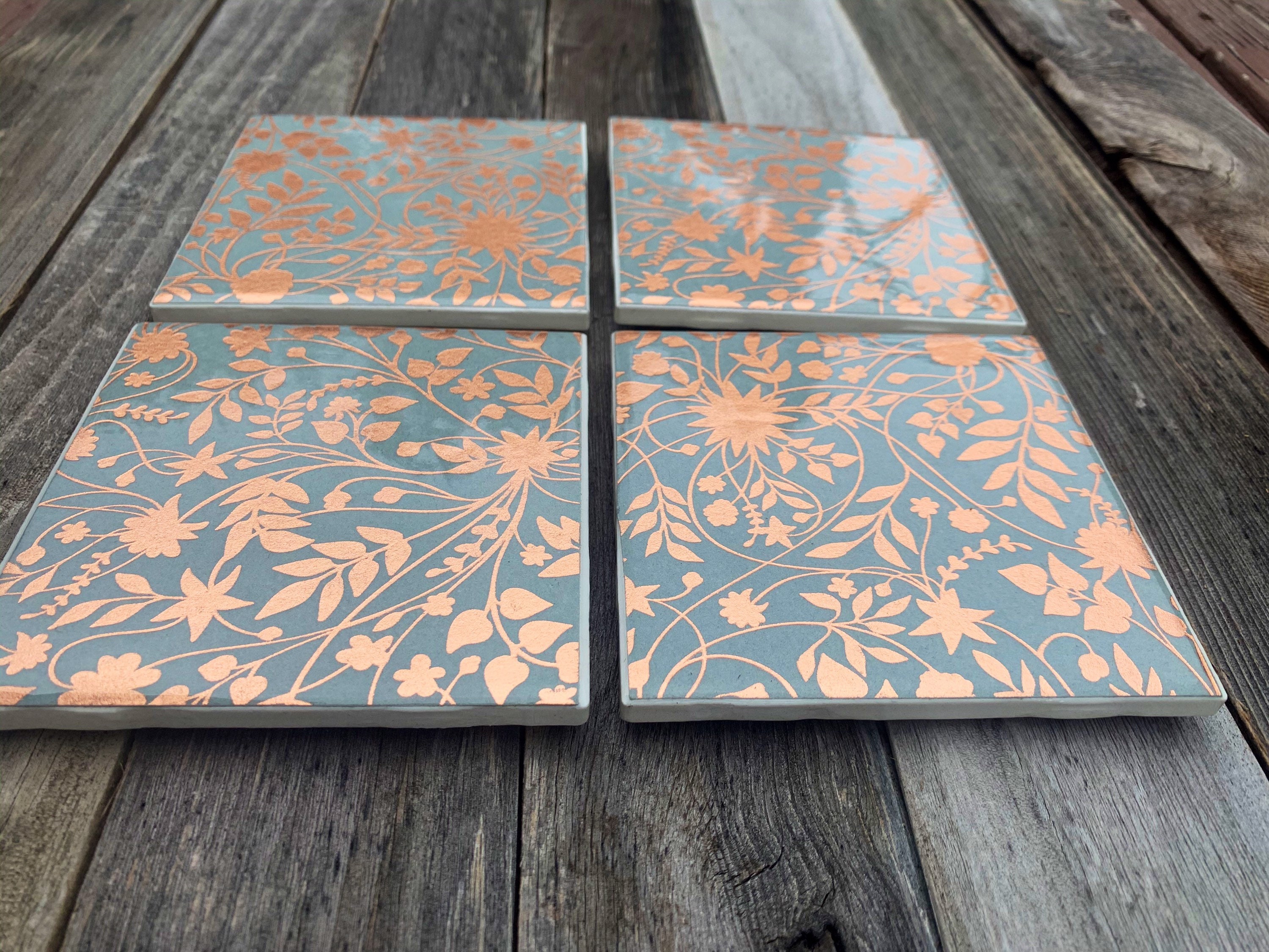 Ceramic Tile Coasters I Set of 4 I Repurposed I Handmade I Etsy UK
