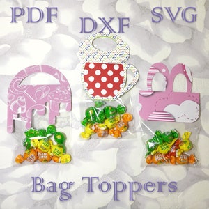 Treat Bag Toppers Bundel, Party Decoraties, Gift Bag Toppers, SVG PDF DXF, Silhouet, Cricut, 2021 Christmas Cut Files, Digitale Bestanden