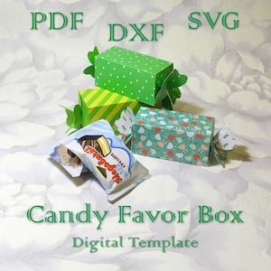 Candy Favor Box, Cadeau de faveur de mariage, Anniversaire, Décor de fête, Modèle numérique, Fichier coupé, SVG DXF PDF, Caméo de silhouette, Cricut