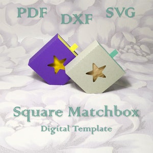 Matchbox, Christmas Treat Box, Wedding Favor, Baby Shower, Digital Template Party Decoration, Cut Files, SVG PDF DXF, Silhouette, Cricut