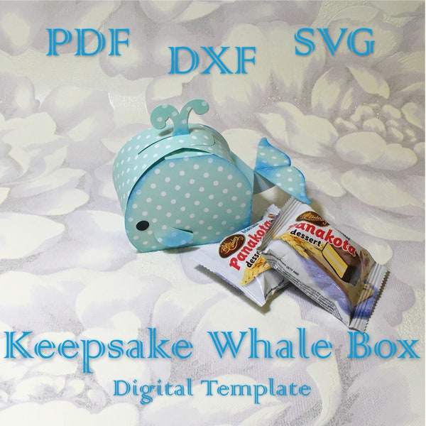 No Glue Keepsake Whale Box, Wedding Favor, Birthday, Baby Shower Party, Cut Files, Digital Template SVG PDF DXF, Silhouette, Cricut