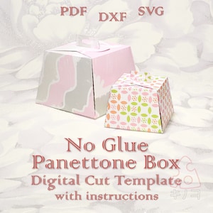 Kein Kleber Panettone Box, 3D, Babyparty, Geburtstag, festliches Gastgeschenk, SVG DXF PDF, Schnittdateien, Digitale Vorlage, Cricut, Silhouette Cameo