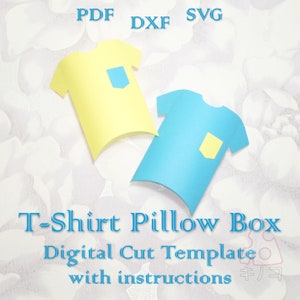 T-Shirt Pillow Box, Fathers Day, Birthday, Sport Theme, Baby Shower, Gift, Digital Template, Cut File, Silhouette Cameo, SVG DXF PDF Cricut