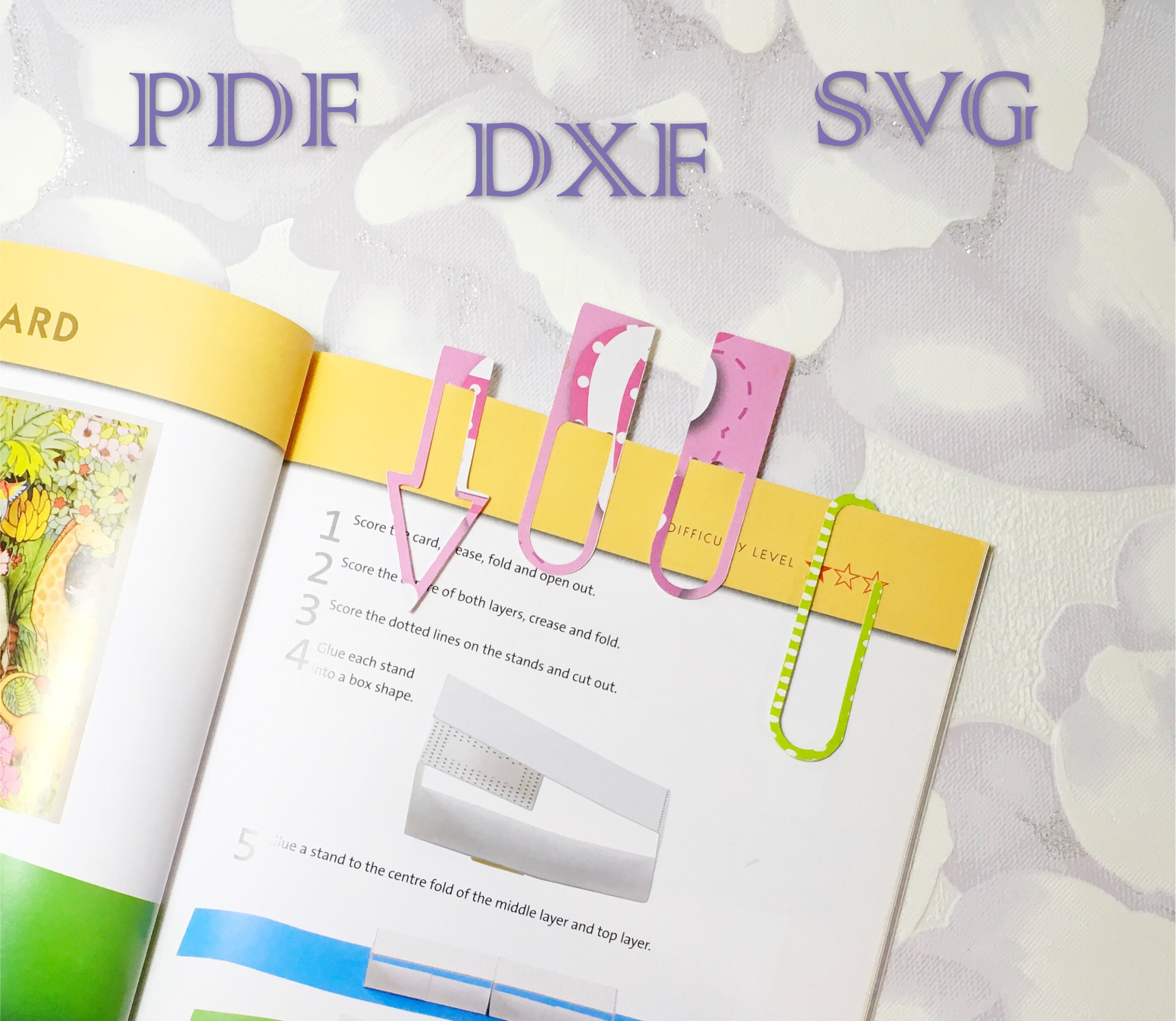 Paper Clips Cut Files, Bookmarks, PDF SVG DXF, Silhouette, Cricut ...