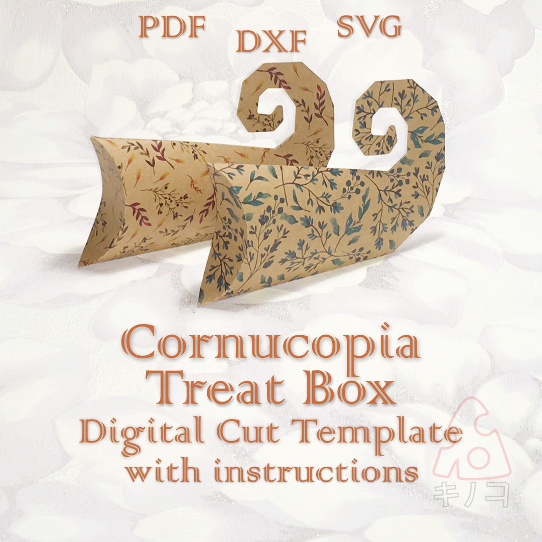 Cornucopia Treat Box, Horn of Plenty Gift, Party Favor, Thanksgiving ...