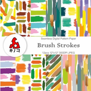 Brush Strokes Seamless Digital Pattern Paper, Printable Patterns, Scrapbooking Paper, Digital Printable, JPEG, Background Paper, Papercraft