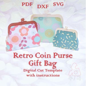 Retro Geldbörse Geschenktüte, Retro Leckerbissen Halter, Wohnkultur, digitale Vorlage, Schnittdatei, Silhouette Cameo, SVG DXF PDF Cricut