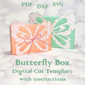 Schmetterlingsbox, Weihnachtsgeschenk, Hochzeitsgeschenk, Babyparty, Geburtstag, digitale Vorlage Party, Schnittdateien, SVG PDF DXF, Silhouette, Cricut