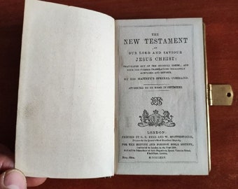 Antiquarian book pocket size New Testament London 1875 rare