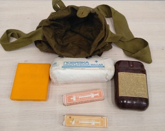 Trauma Wound Dressing Army Bandage Medical First Aid Kit Military IPP USSR 70s 