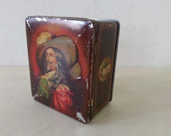 Vintage collectible tin box interesting pattern rare