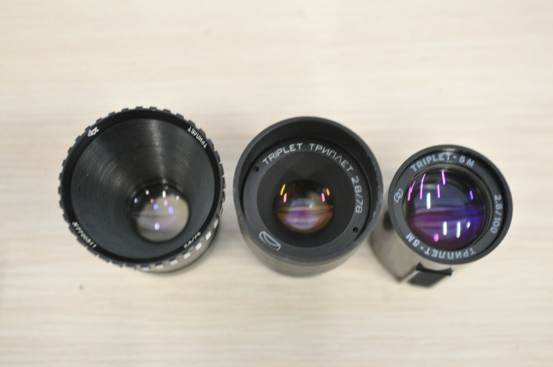 Vintage set projection lens 3 pcs Triplet Triplet 5M 2.8/100 Etsy