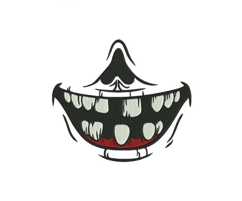 Clown Smile Creepy Mouth Embroidery Design 10 File Formats | Etsy
