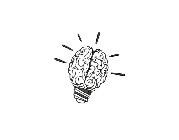 Brain Idea Embroidery Design 10 File Formats 10 Sizes | Etsy