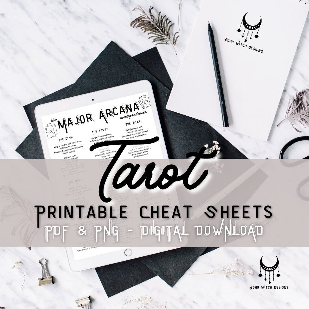 Tarot Cheat Sheet Tarot Card Meanings Tarot Printable Learn Tarot ...