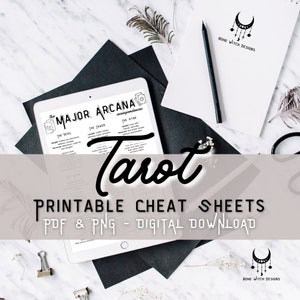 Folha de dicas do tarô | Significados das cartas de tarô | Tarô para imprimir | Aprenda Tarô | Tarô para Iniciantes | Como ler Tarô | Tarô Fácil | Presentes de tarô