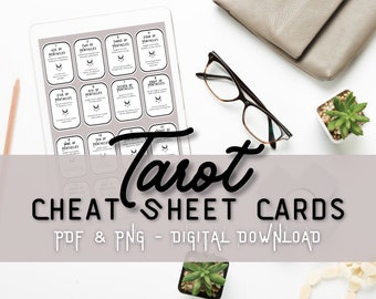 Tarot Cheat Sheet Cards | Tarot Card Meanings | Tarot Printable Deck | Learn Tarot | Beginners Tarot | How to Read Tarot | Easy Tarot