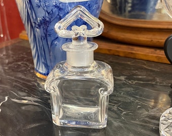 Large Vintage Baccarat of France Crystal Perfume Bottle made for the Guerlain Company Perfumes, Mid Century, Hand Ground Stopper