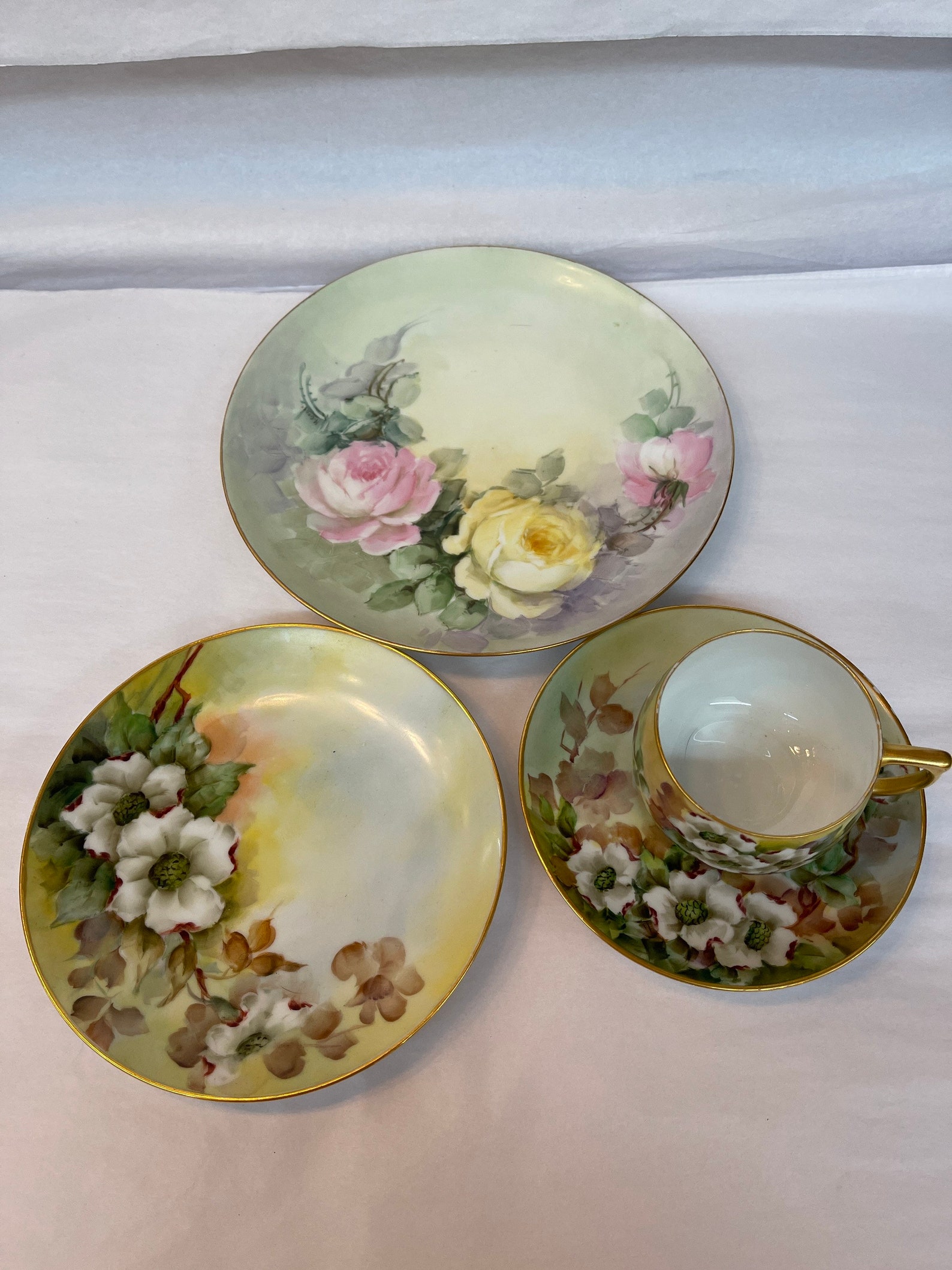 Vintage Porcelain Luncheon Sets Hand Painted and Hallmarked Etsy