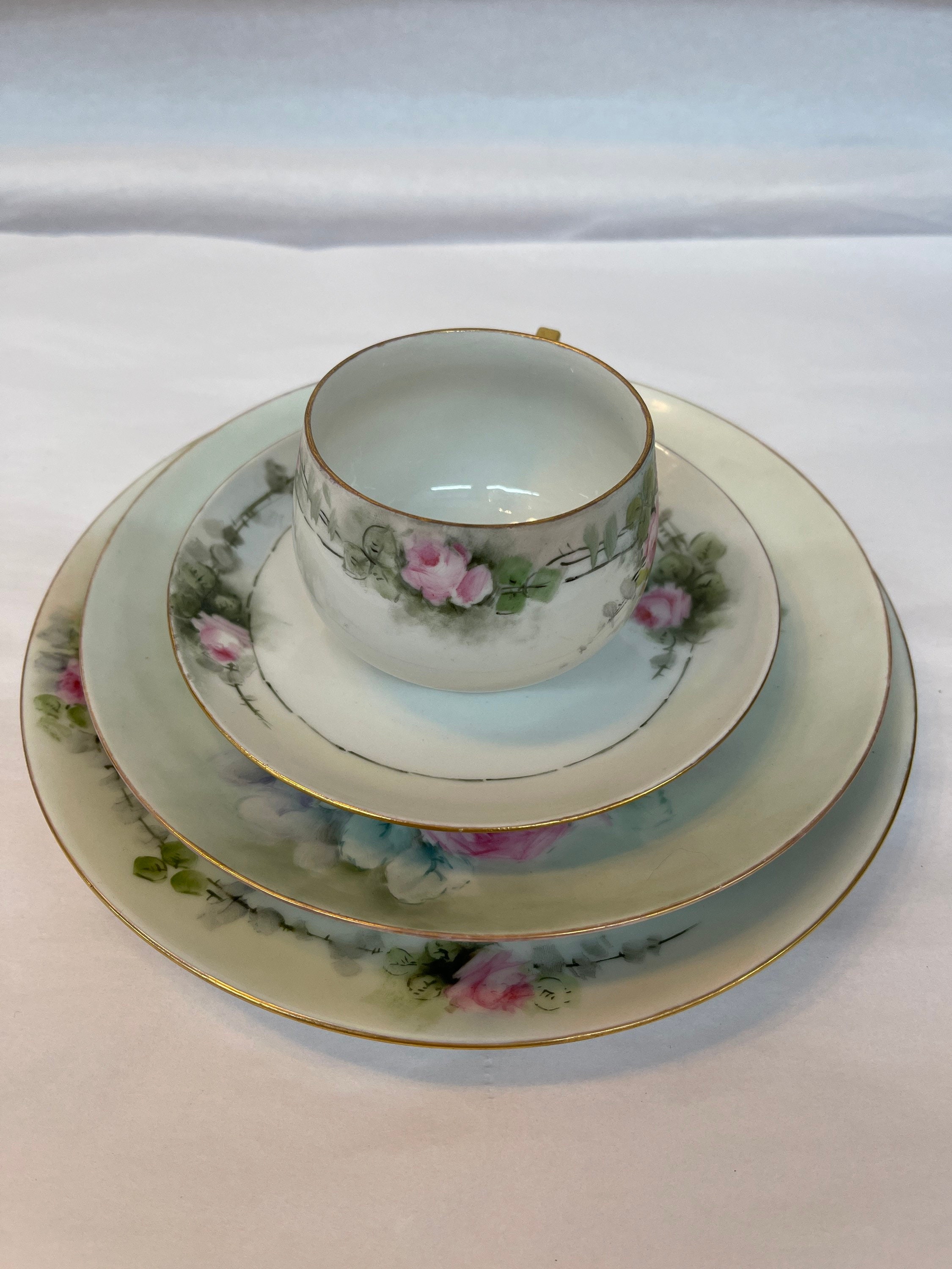 Vintage Porcelain Luncheon Sets Hand Painted and Hallmarked Etsy