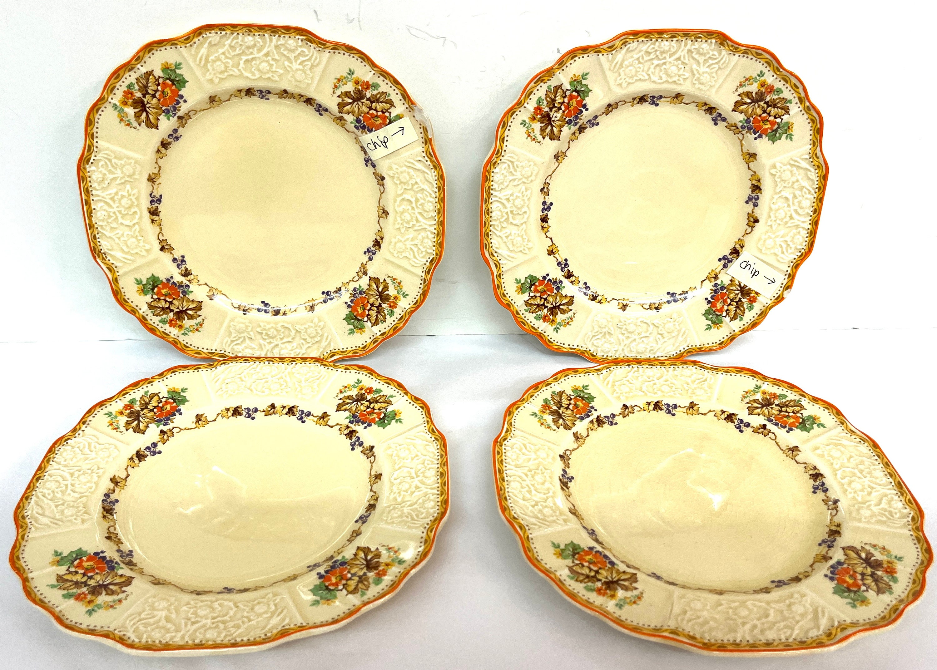 Set of 8 Vintage Myott Staffordshire of England Small Bread