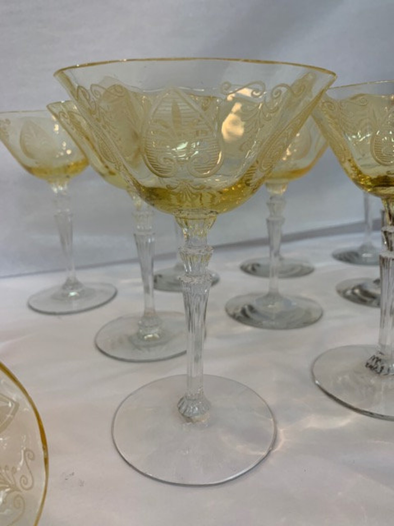 Antique Fostoria Cocktail Glasses in the Yellow Trojan Etsy