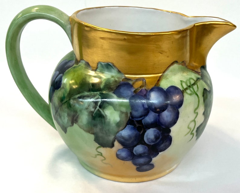 Antique Hand Painted Limoges T&V Porcelain Pitcher and 6 Mugs Etsy