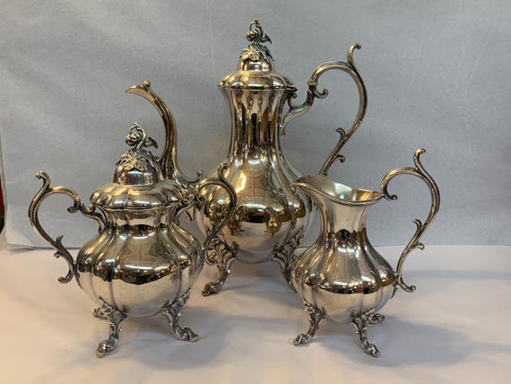 Vintage Reed and Barton Silver Plated Coffee Service in the