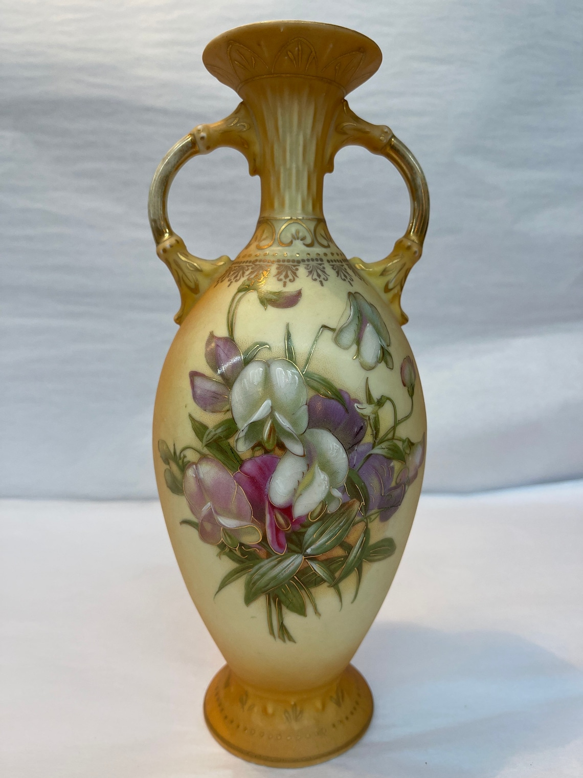Antique Austrian Porcelain Hand Painted and Gilded Vase with Etsy