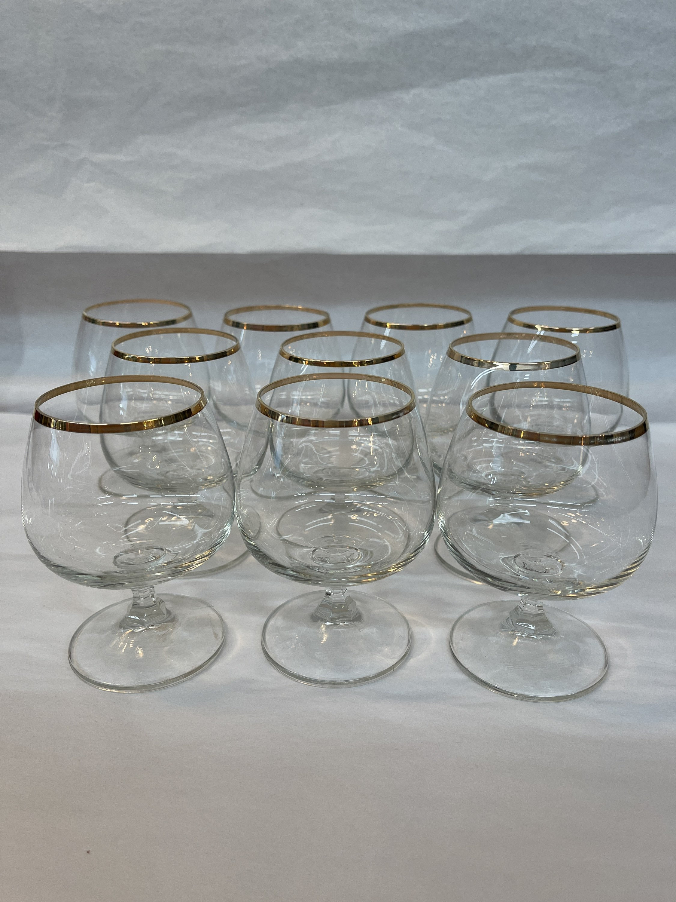 Vintage set of 10 Gold Rimmed Cordial Stemmed Glasses Etsy