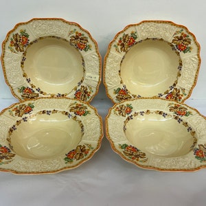 Set of 8 Vintage Fine English Bone China Large Rimmed Soup Bowls Made ...