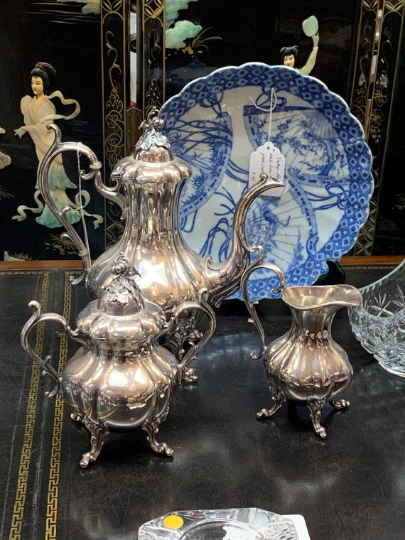 Vintage Reed and Barton Silver Plated Coffee Service in the