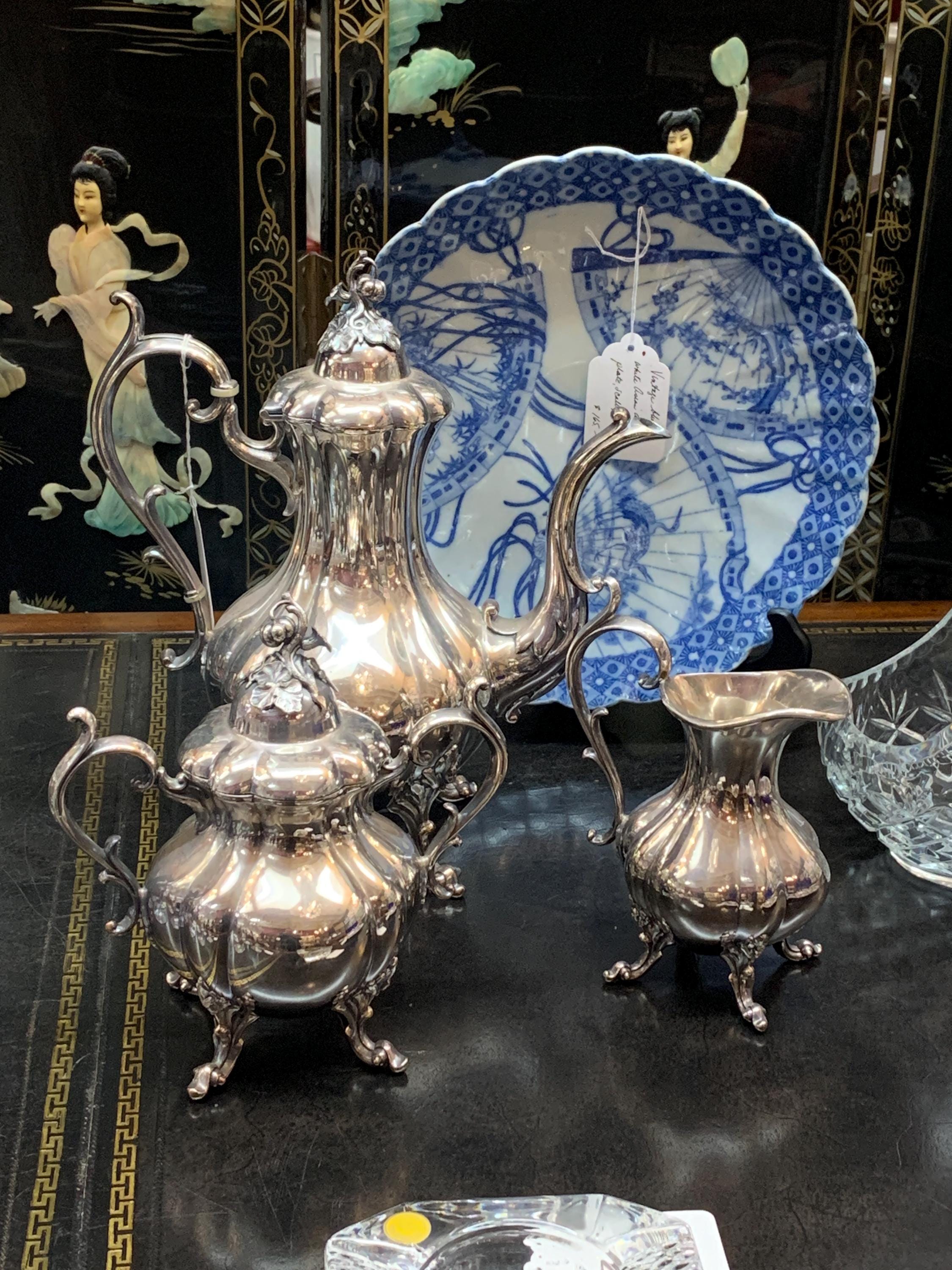 Vintage Reed and Barton Silver Plated Coffee Service in the