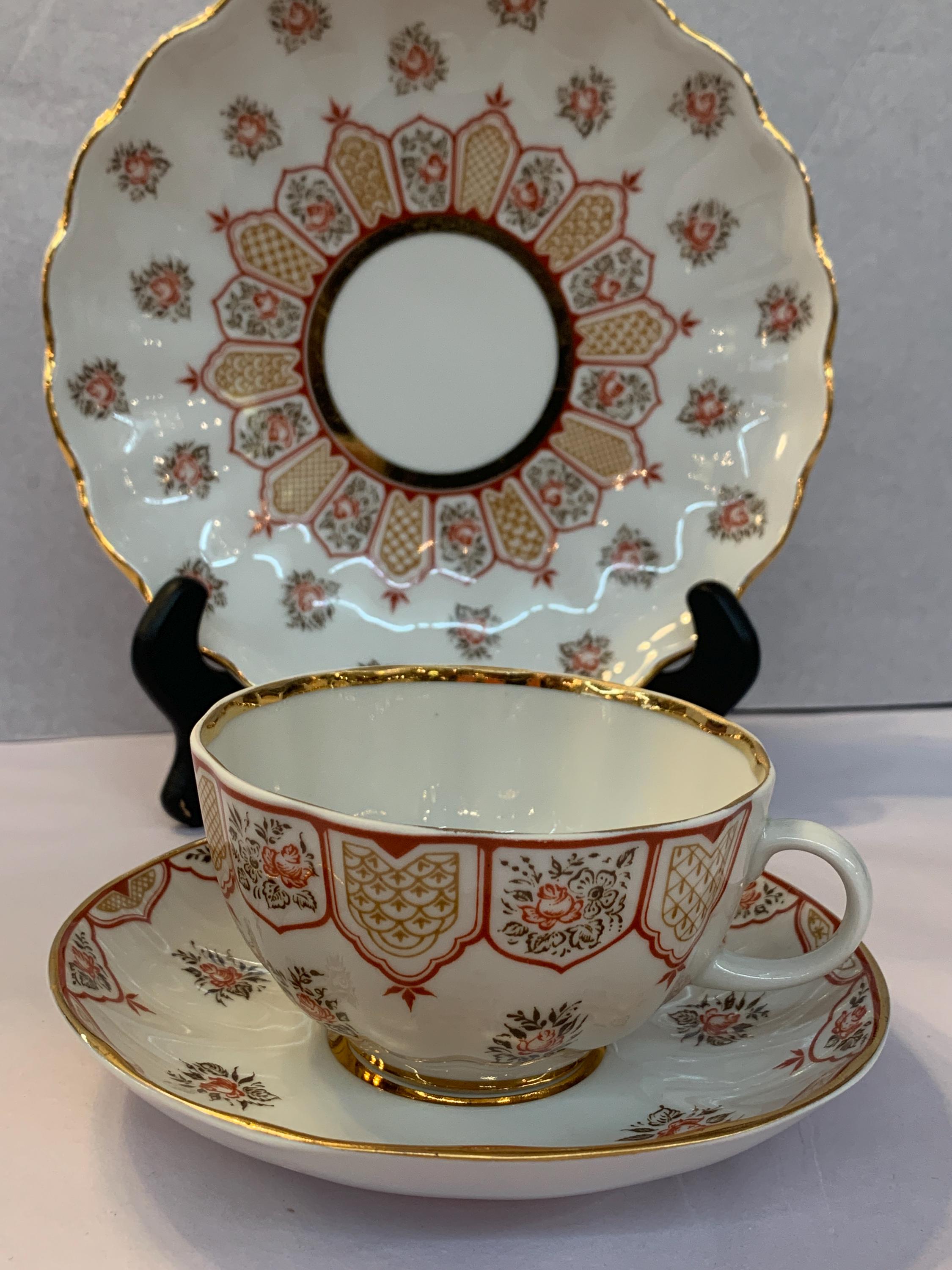 ヴィンテージ ロモノーソフ ロシア帝国磁器 22ピース ティーセット