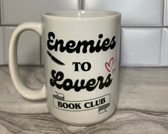 Enemies to Lovers Mug, book mug, enemies to lover book, romance book mug, book mug