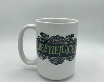 Beetlejuice Mug, halloween mug, sand snake, beetlejuice