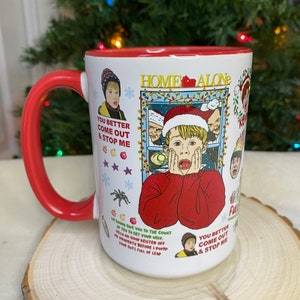 Mug seul à la maison, seul à la maison, tasse seul à la maison, tasse à café de Noël, film de Noël, Kevin McCallister