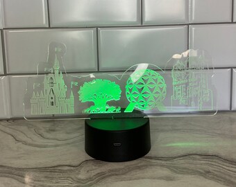 Disney Parks Acrylic Lighted Sign, Magic Kingdom Decor