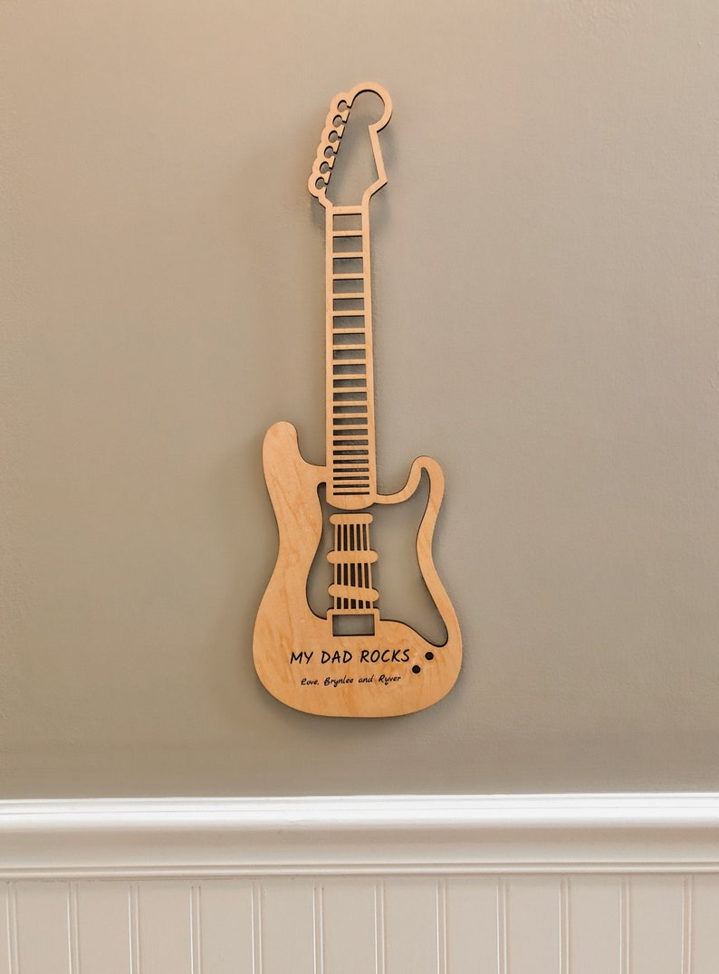 Personalized Guitar Wall Decor Father's Day Gift for Him Etsy