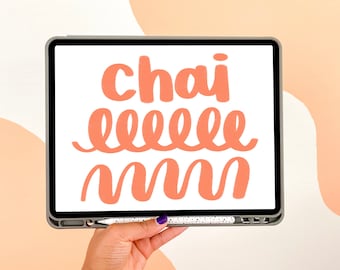 Chai Procreate-penseel / Direct downloaden / iPad-belettering / Digitaal bestand