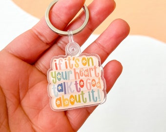 Talk to God bloemensleutelhanger / acrylsleutelhanger