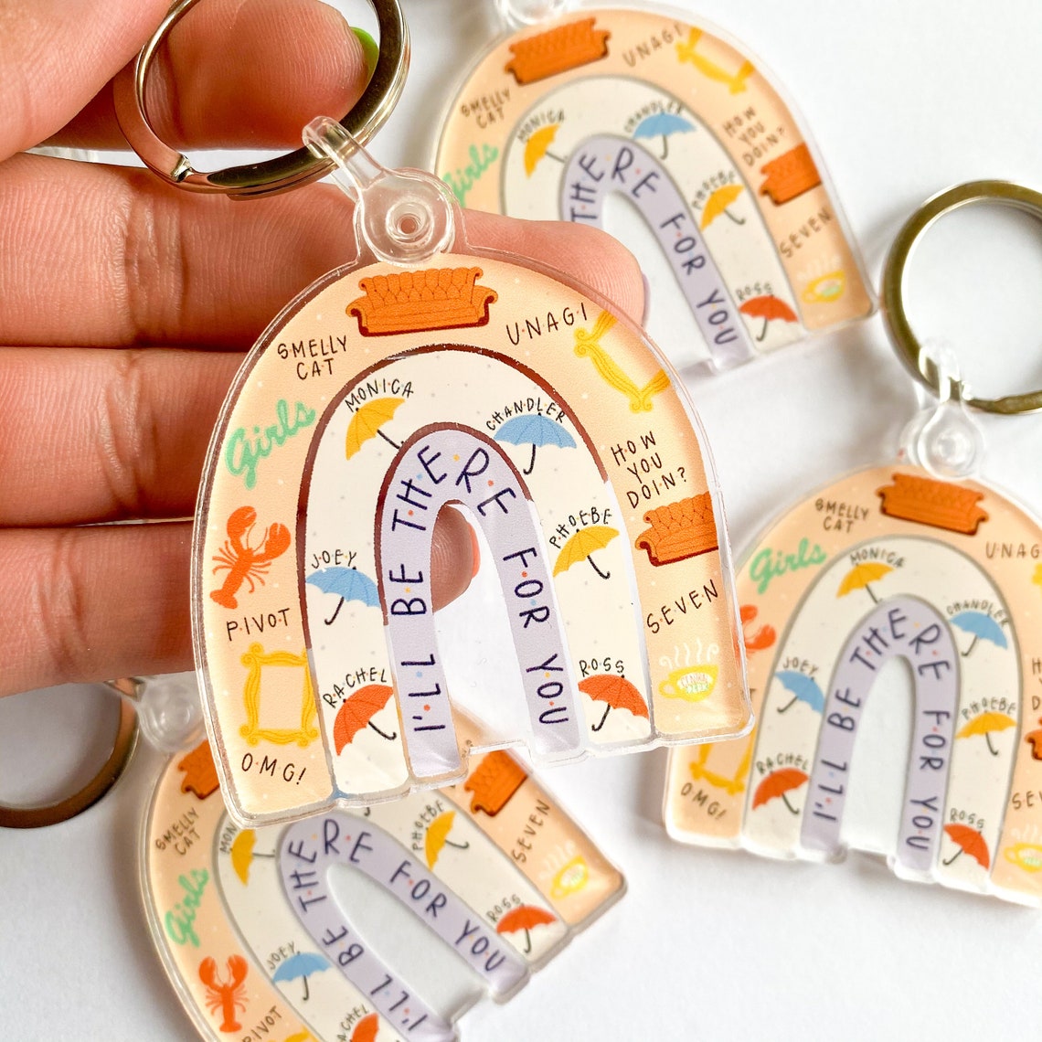 Friends Rainbow Keychain / Friends TV Show / Acrylic Keychain Etsy