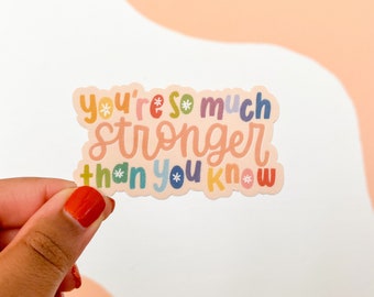 Sticker You're So Much Stronger / Waterdichte sticker / Christelijke sticker / Vinylsticker
