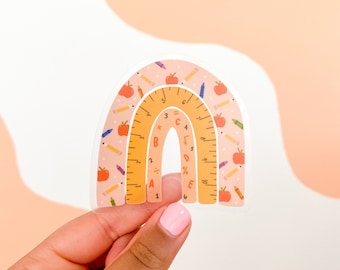 Leraar regenboog doorzichtige sticker / leraar geschenken / waterdichte sticker / sticker waterfles / laptopsticker