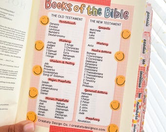 Referentiekaart Bijbelboeken / Digitale download / Bijbelstudie / Bijbeljournaal / Hulpbron christelijke zondagsschool