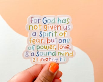 Spirit of Power-sticker / matte sticker / christelijke sticker / waterdichte sticker / regenboogsticker