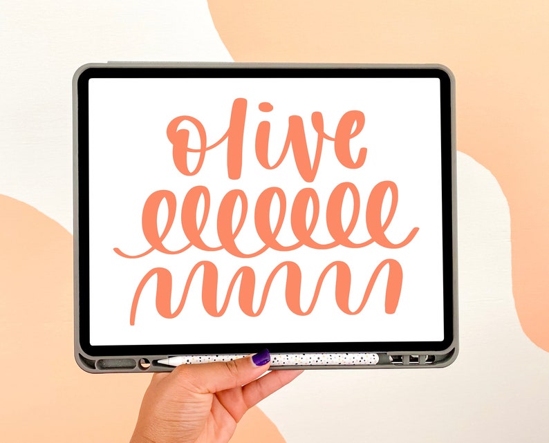 Olive Procreate Brush / Classic Lettering Brush / Instant Download / iPad Lettering / Digital File image 1